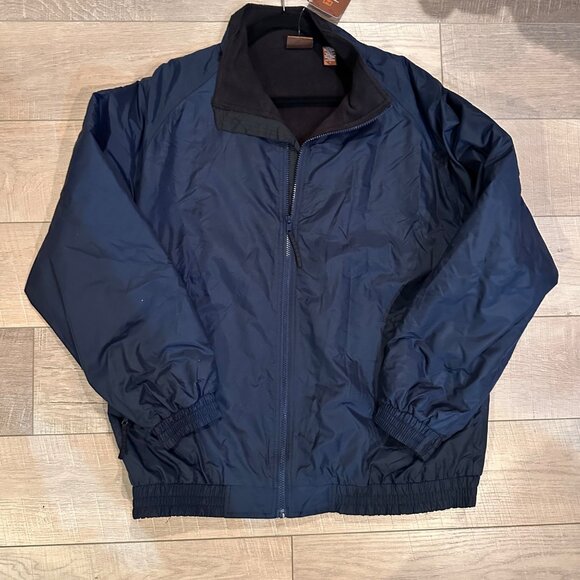 HARRITON MENS LARGE FLEECE LINED JACKET COAT NEW BLUE - Picture 1 of 9
